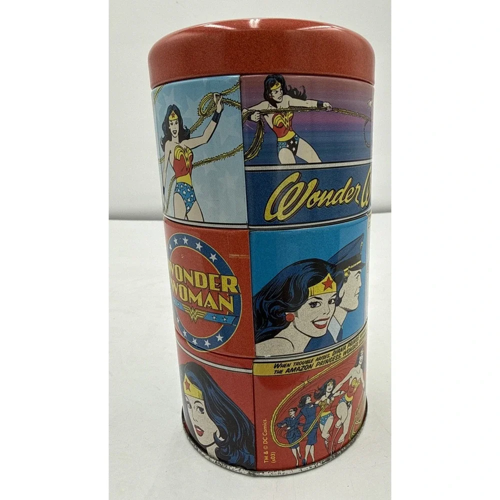 Vtg Wonder Woman Storage Tin Canister‎ 6